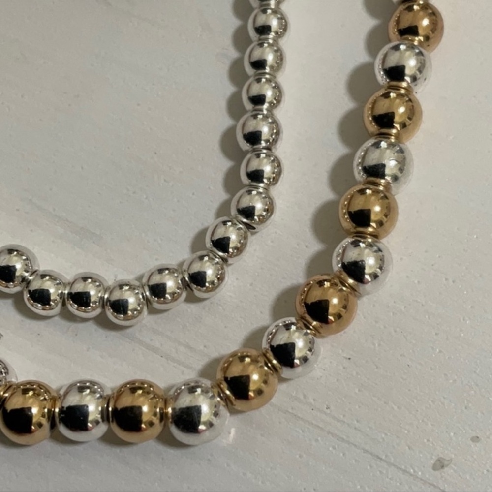 NWT LOFT Metal Ball Gold/Silver Bead Necklace